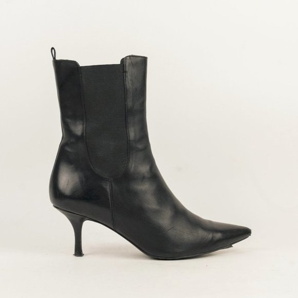 Anine Bing Stevie Tallboy Black Elastic-Gusset Boots - Picture 1 of 6
